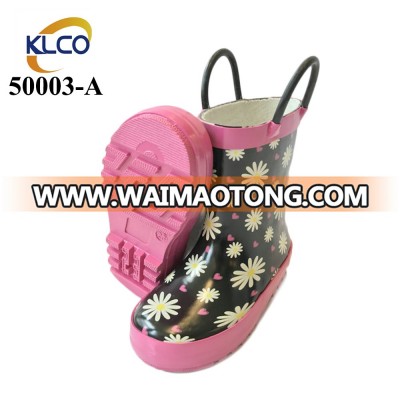 fashion beautiful flower pattern rain boots for toddlers wholesale